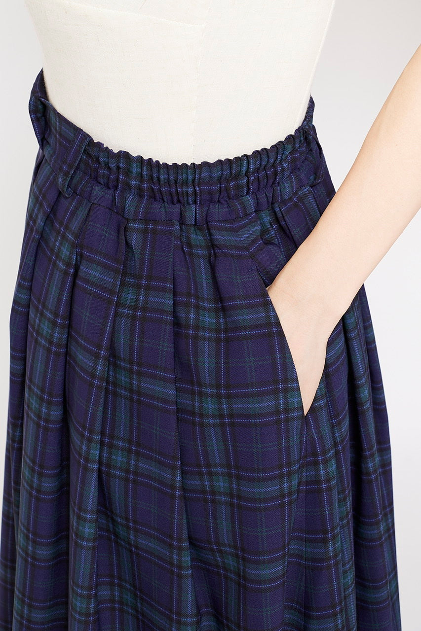 Armelle tuck skirt / navy check
