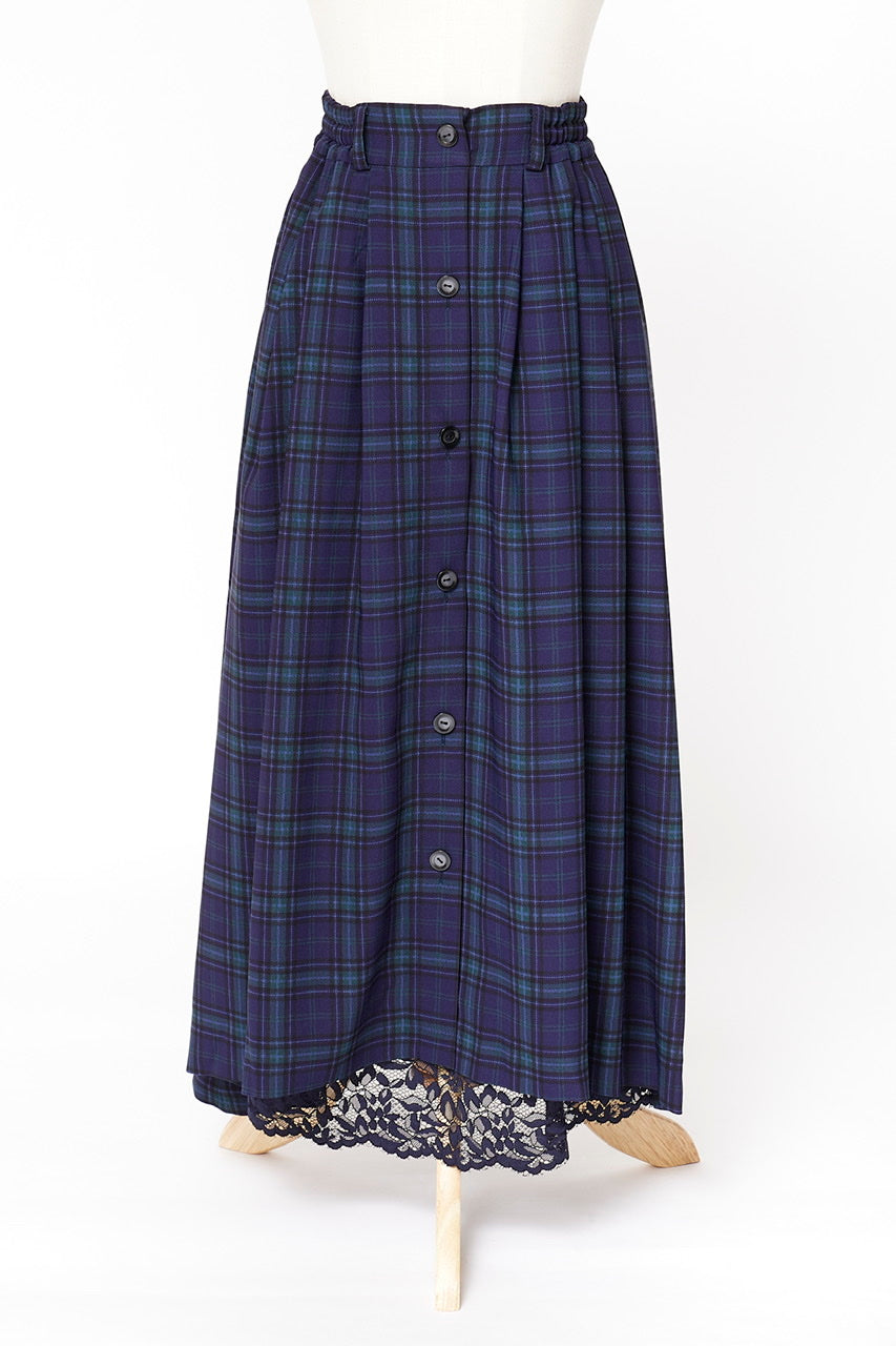 Armelle tuck skirt / navy check