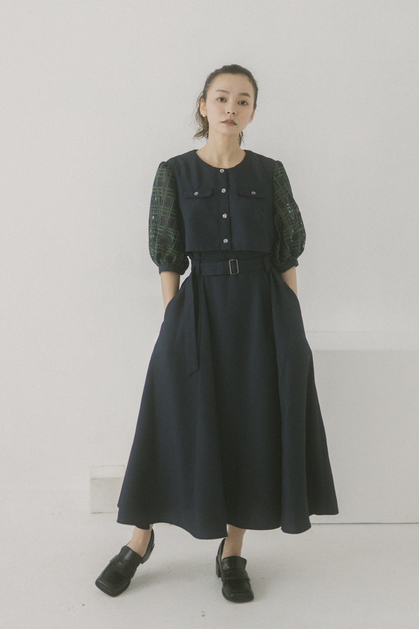puff sleeve docking dress