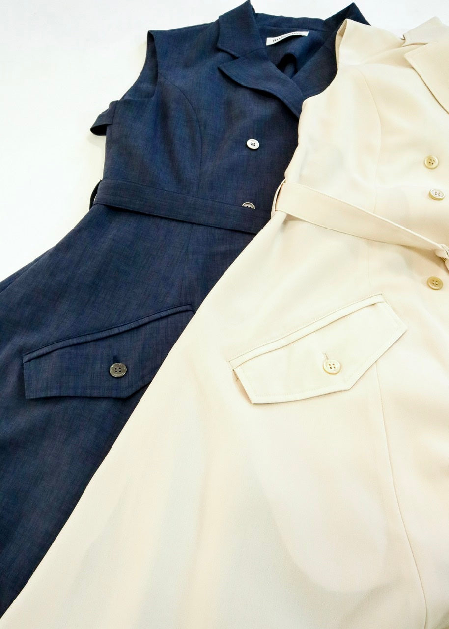 sleeveless trench dress