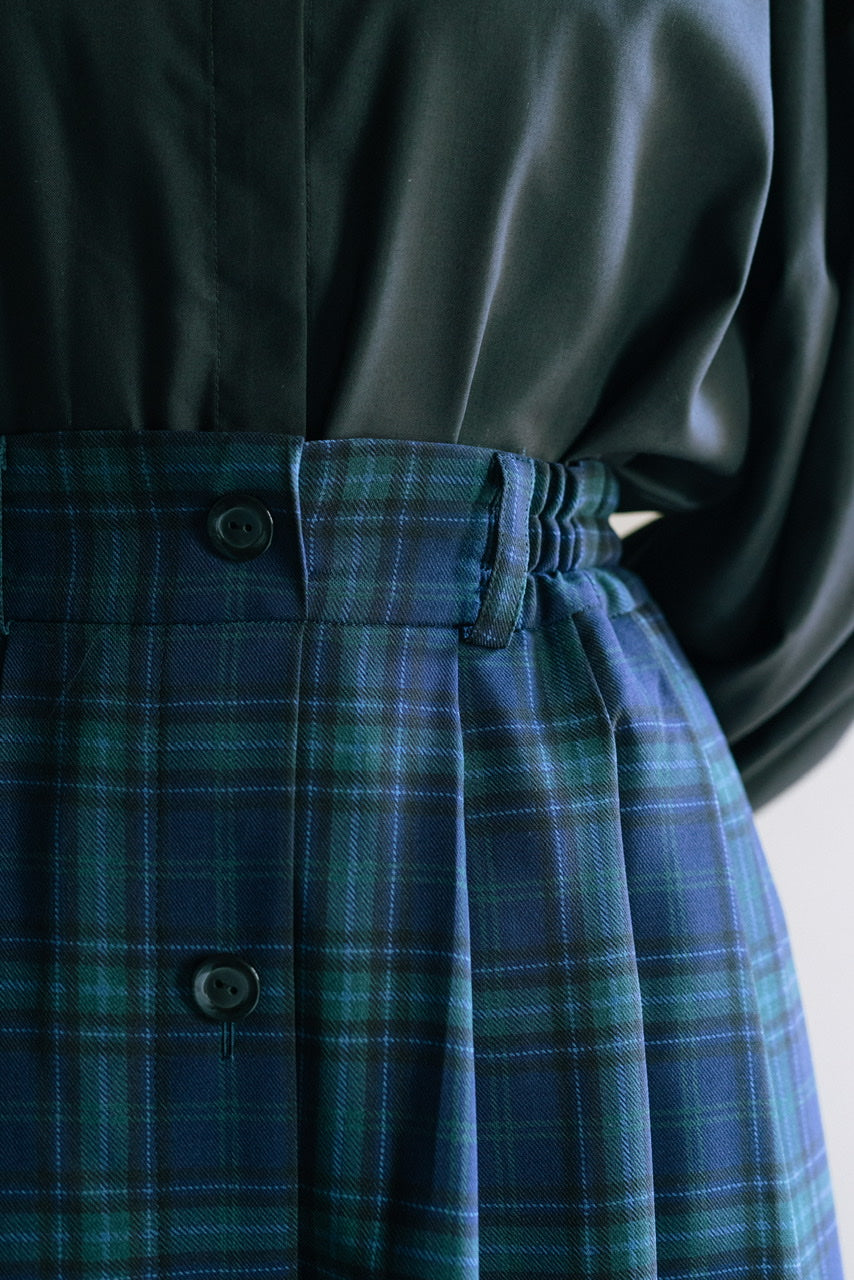 Armelle tuck skirt / navy check