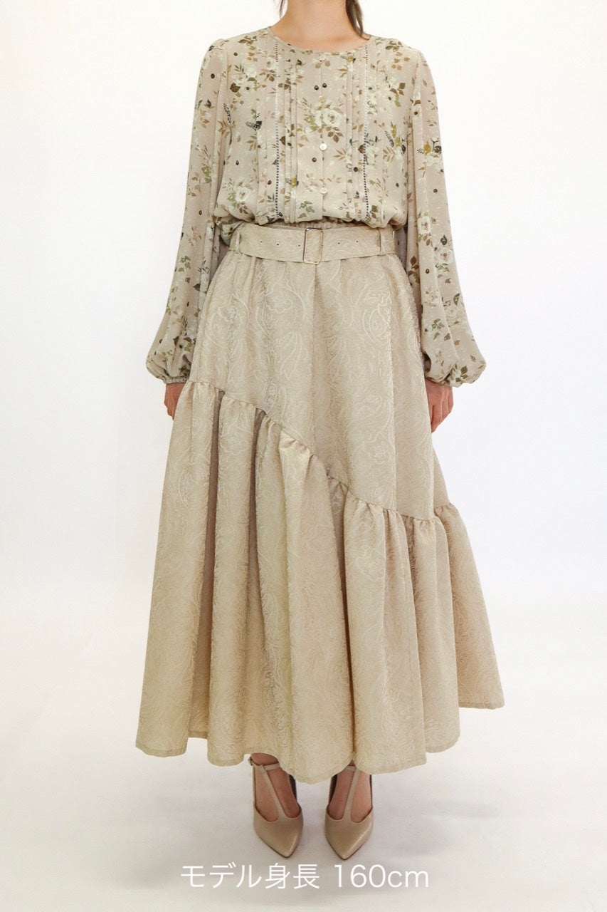front tuck blouse / flower