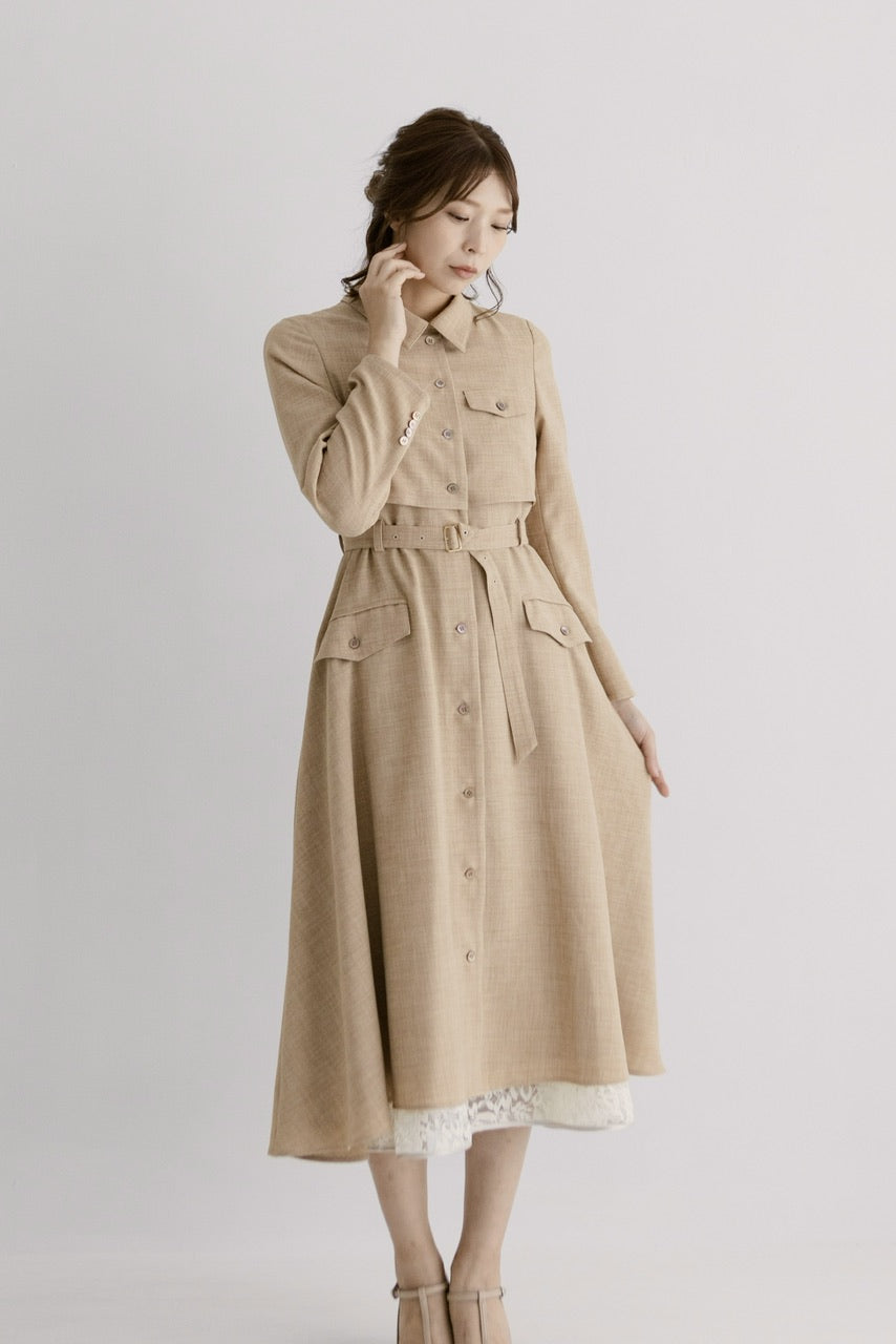 〈Manon〉docking flare dress