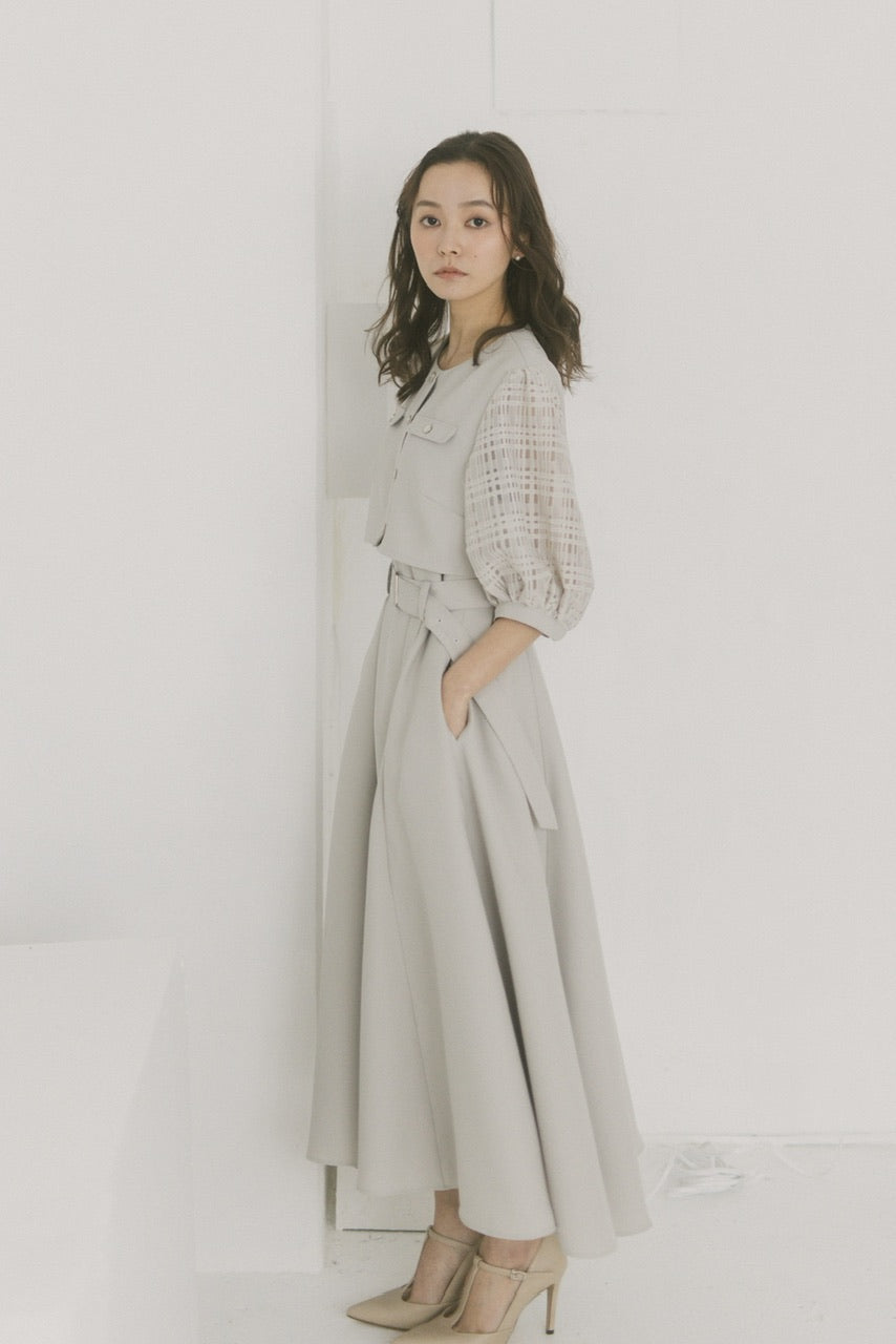puff sleeve docking dress