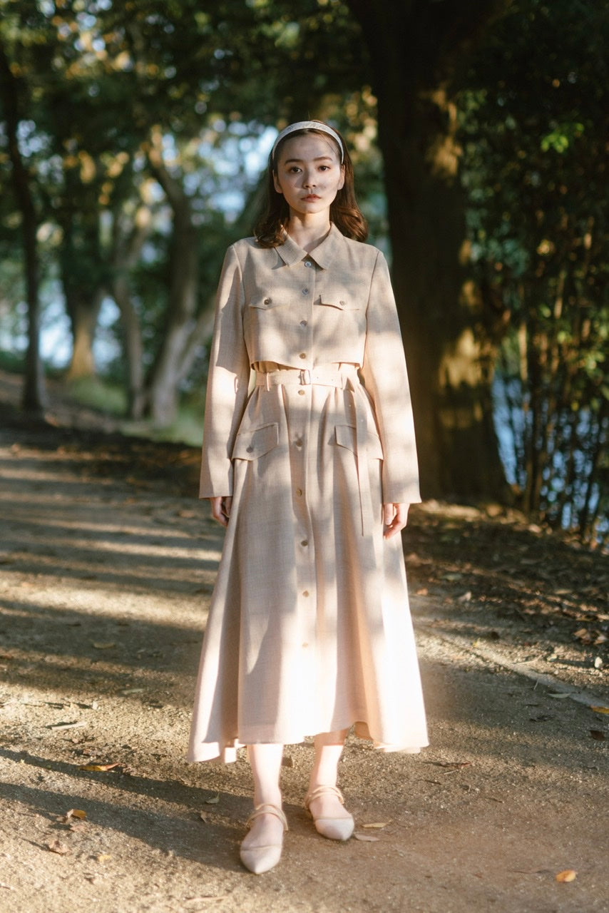 〈Manon〉docking flare dress