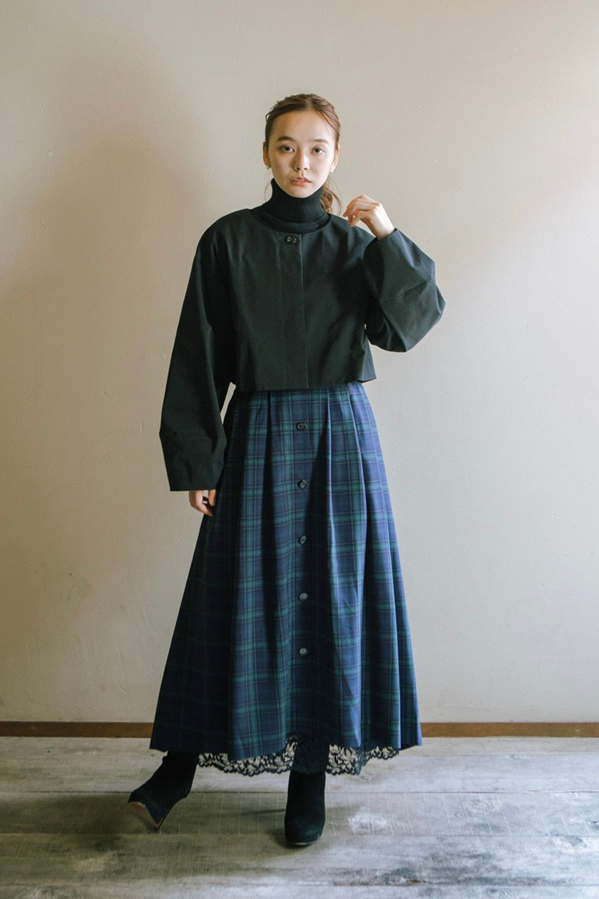 Armelle tuck skirt / navy check