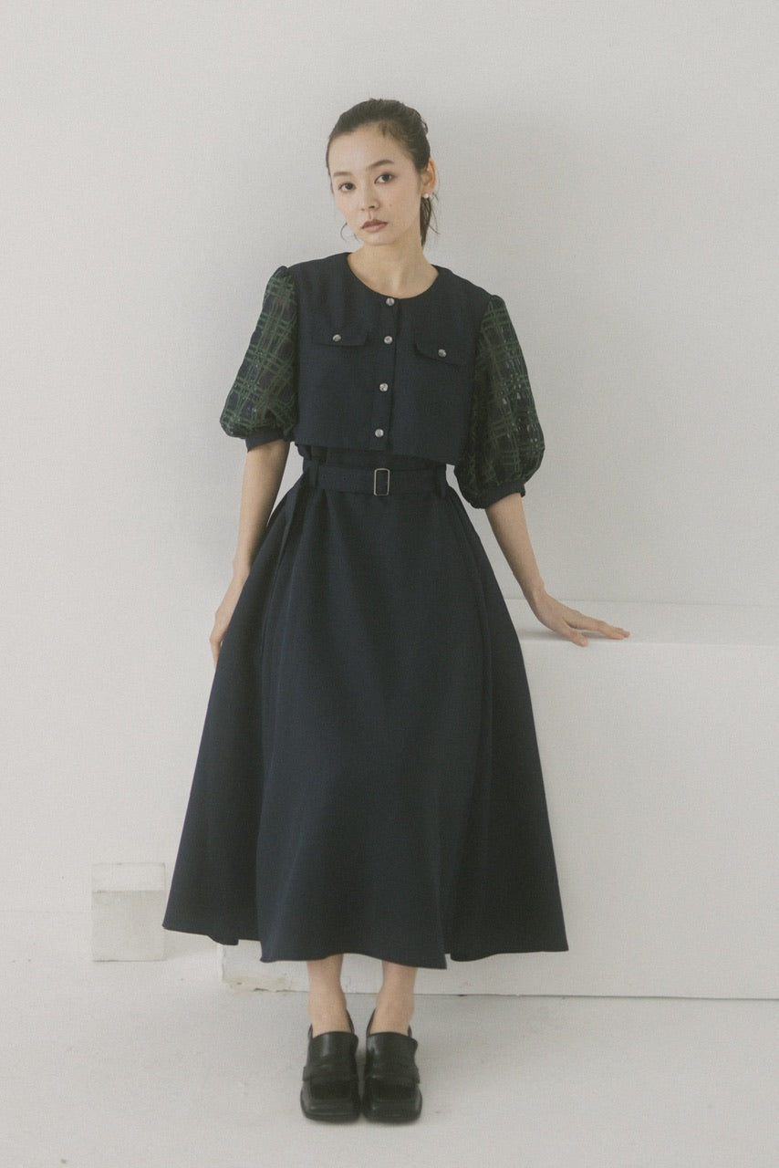 puff sleeve docking dress