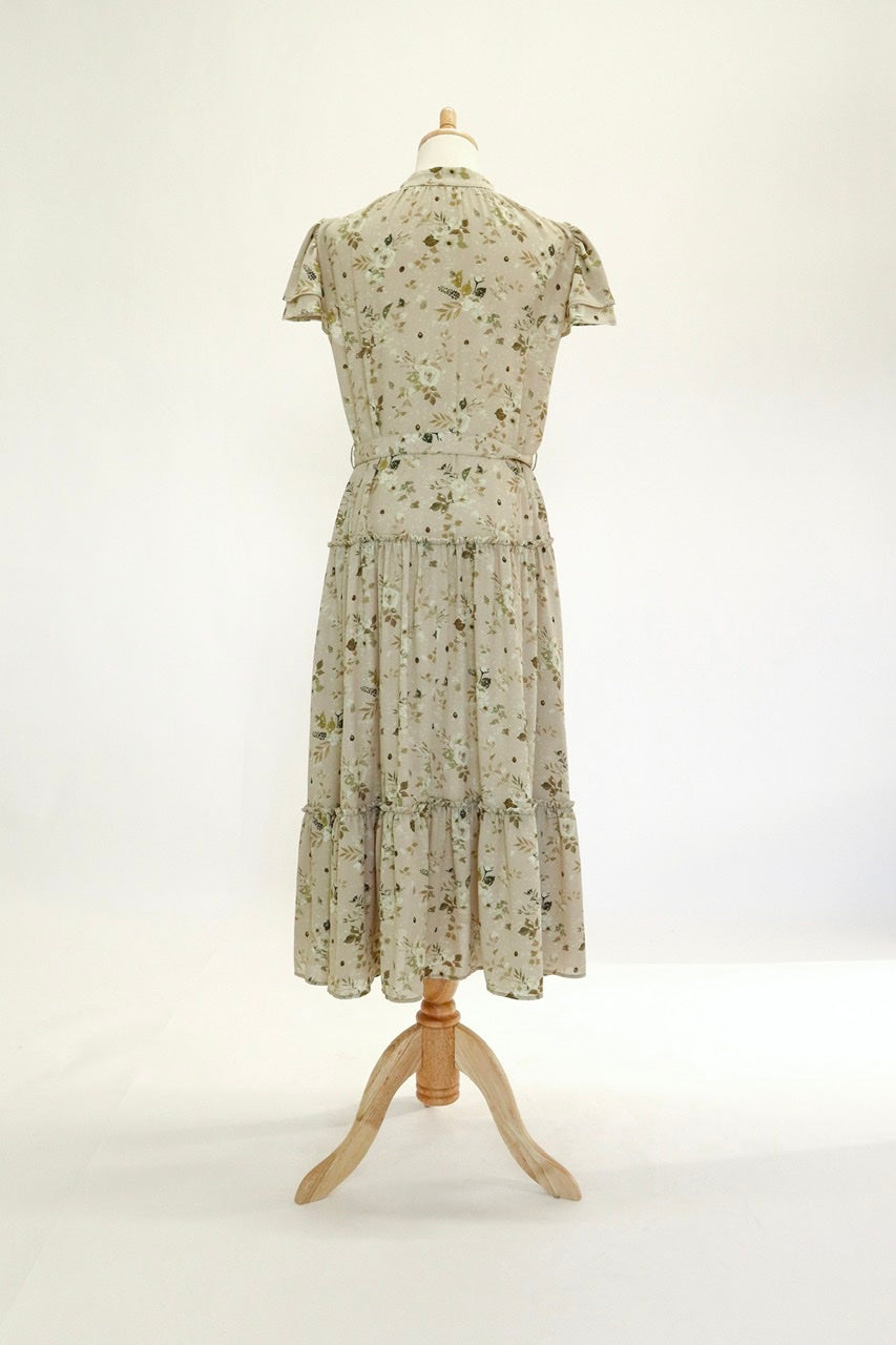 〈Agathe〉tiered dress/flower