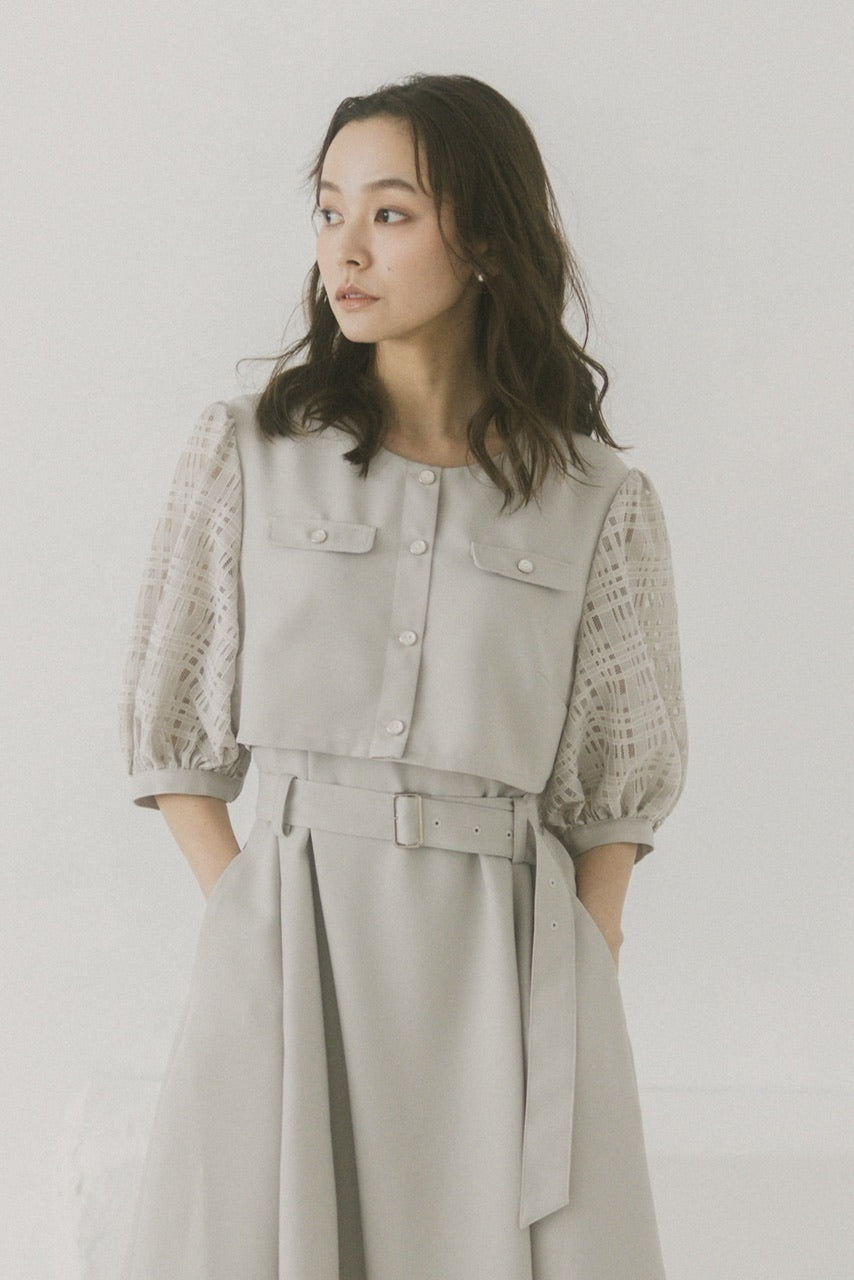puff sleeve docking dress