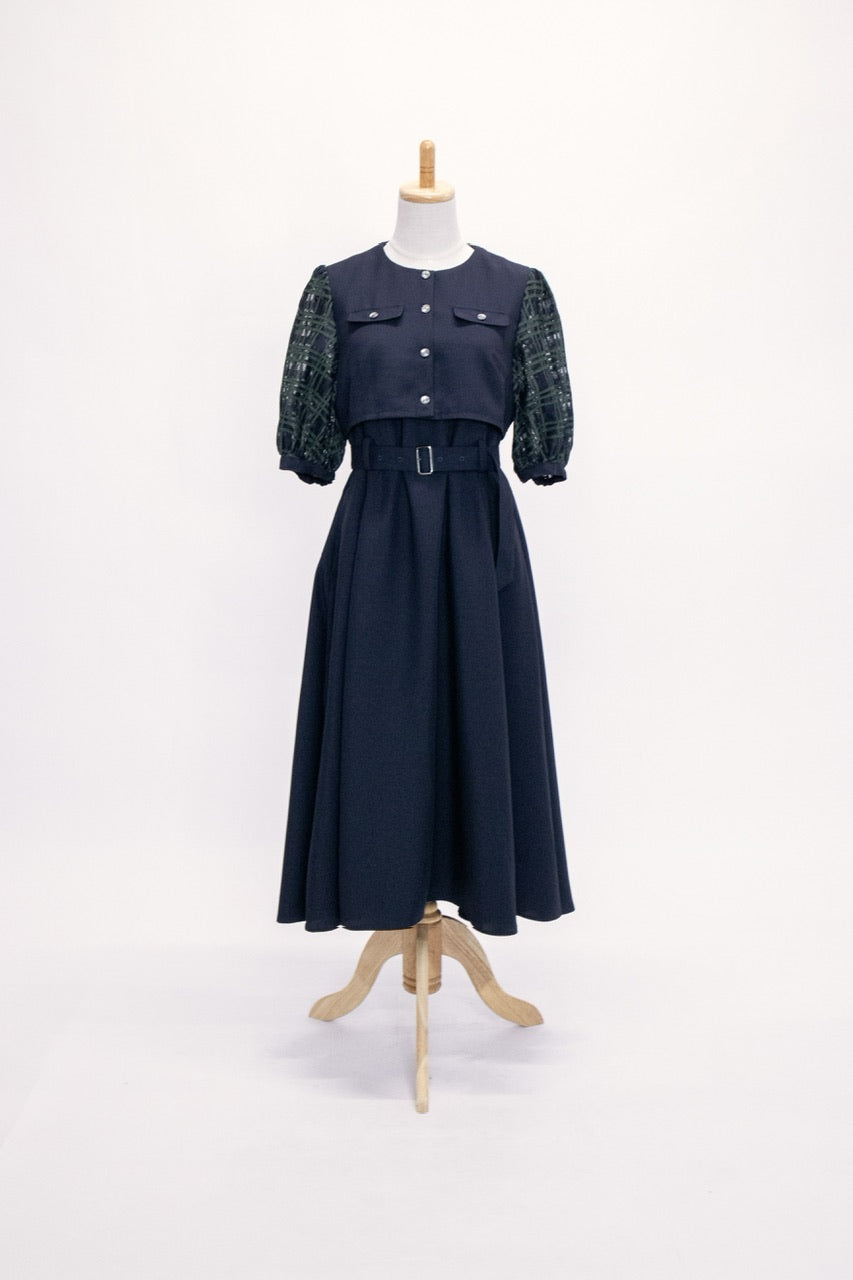 puff sleeve docking dress