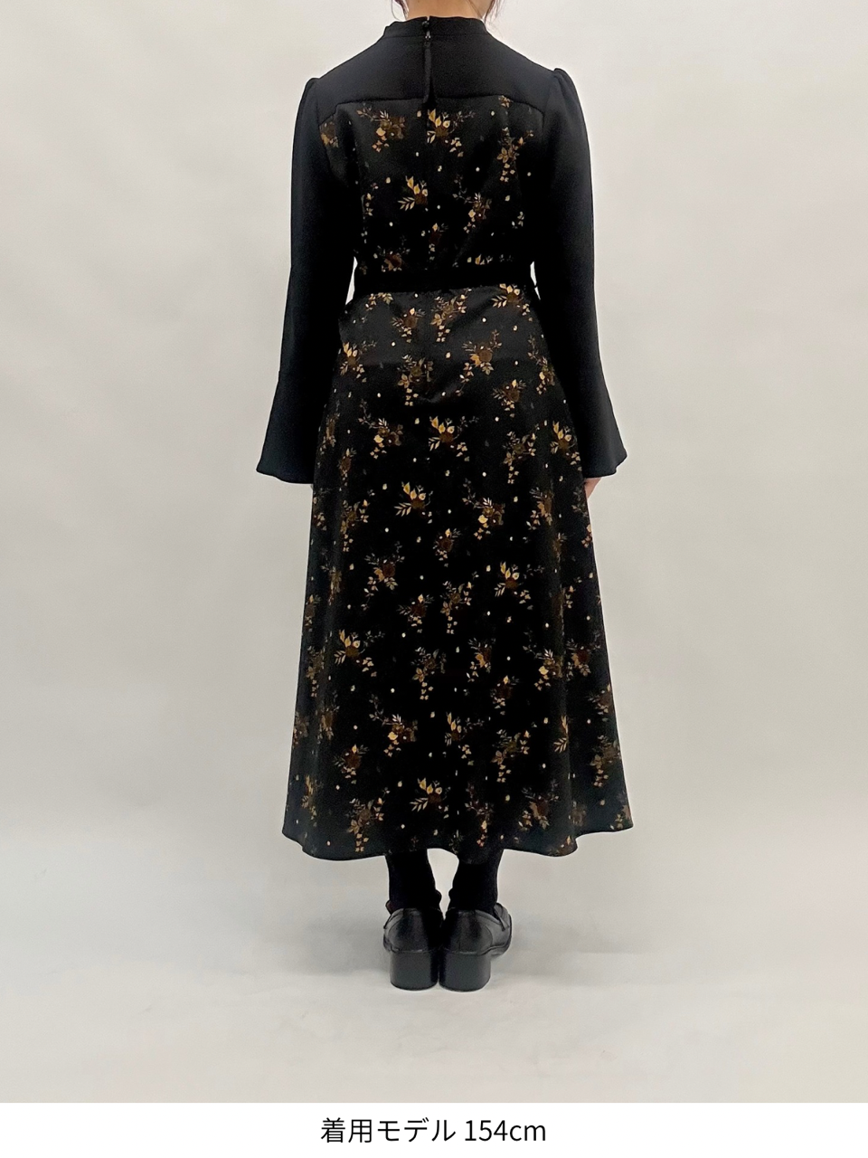 "Antique Flower" high neck dress