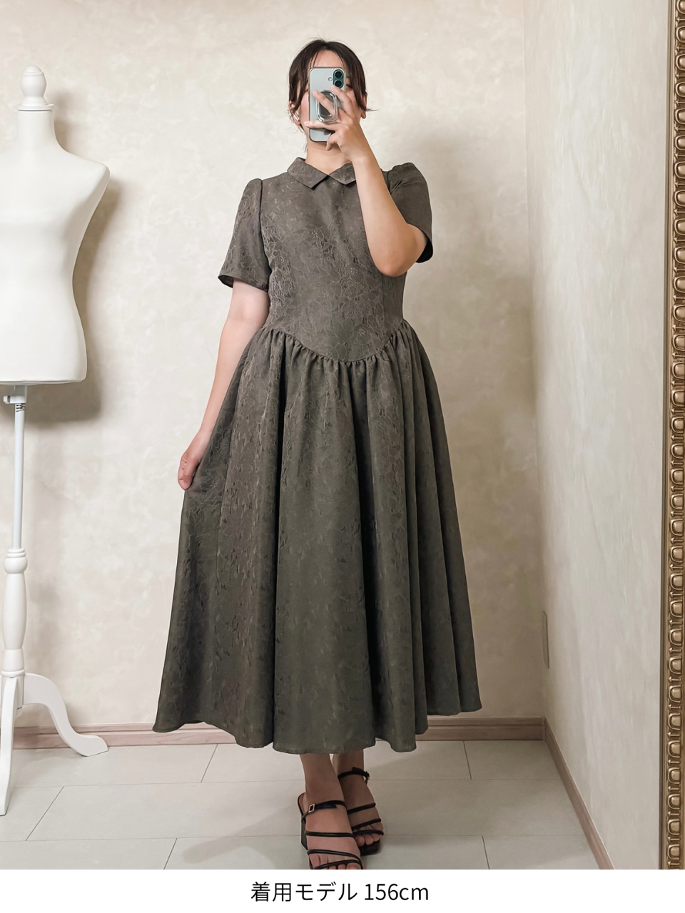 Annabelle dress〈flower〉 / brown