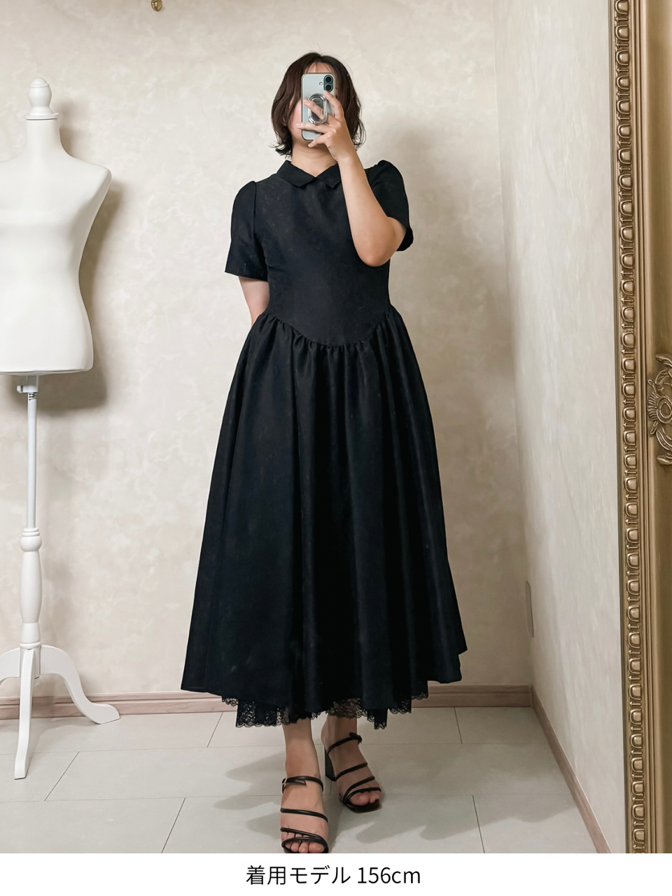 Annabelle dress〈flower〉 / black