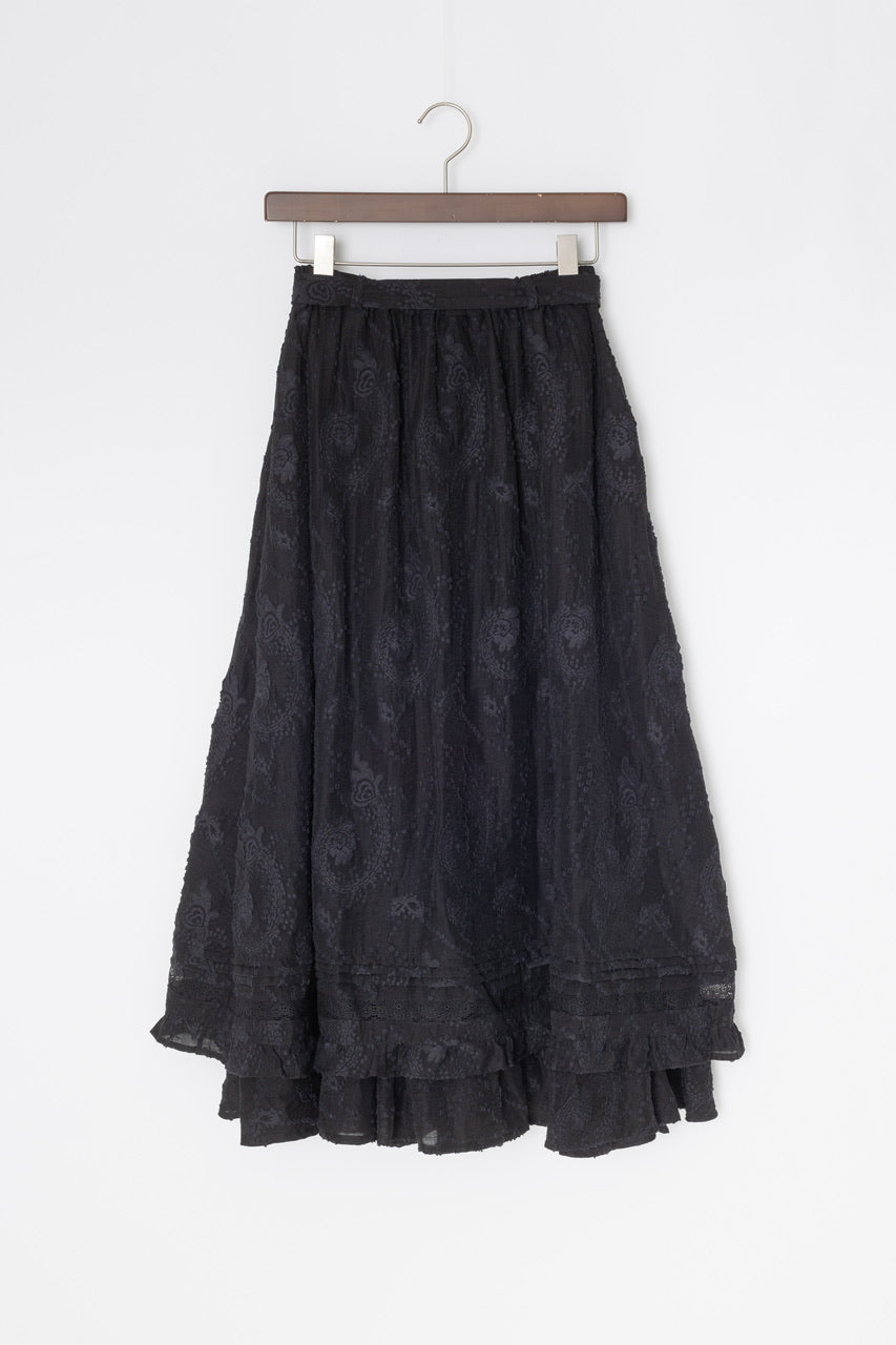 frill tiered skirt / black