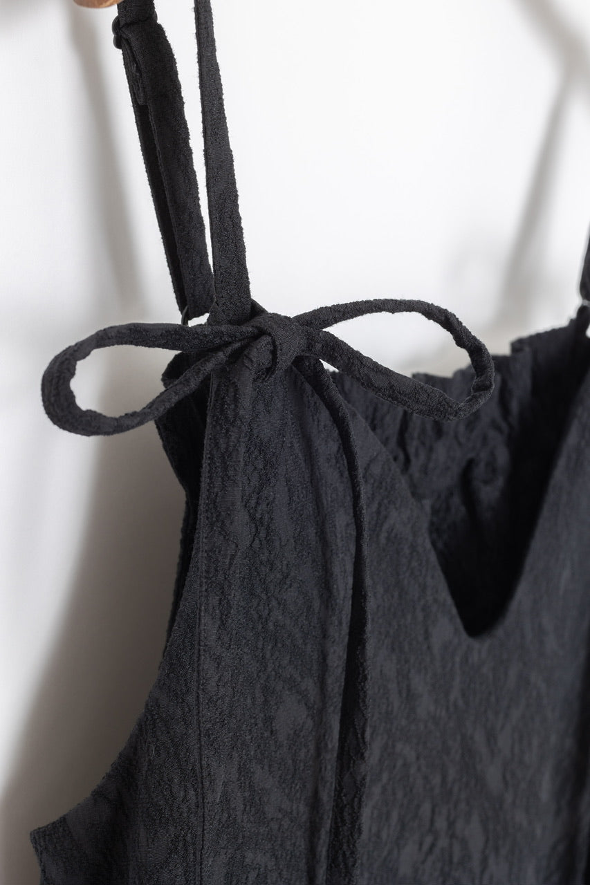 jacquard camisole dress / black