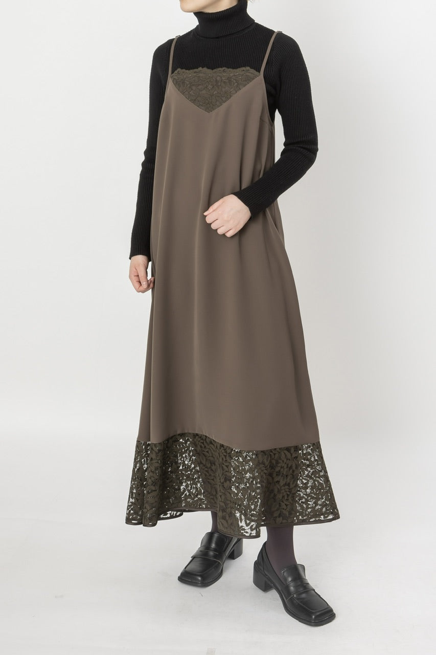 camisole dress / brown