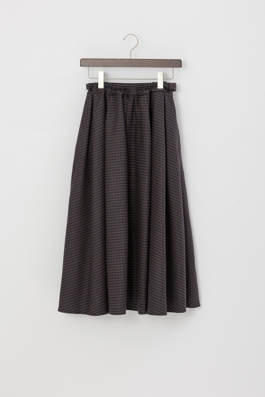 front button tuck skirt / navy