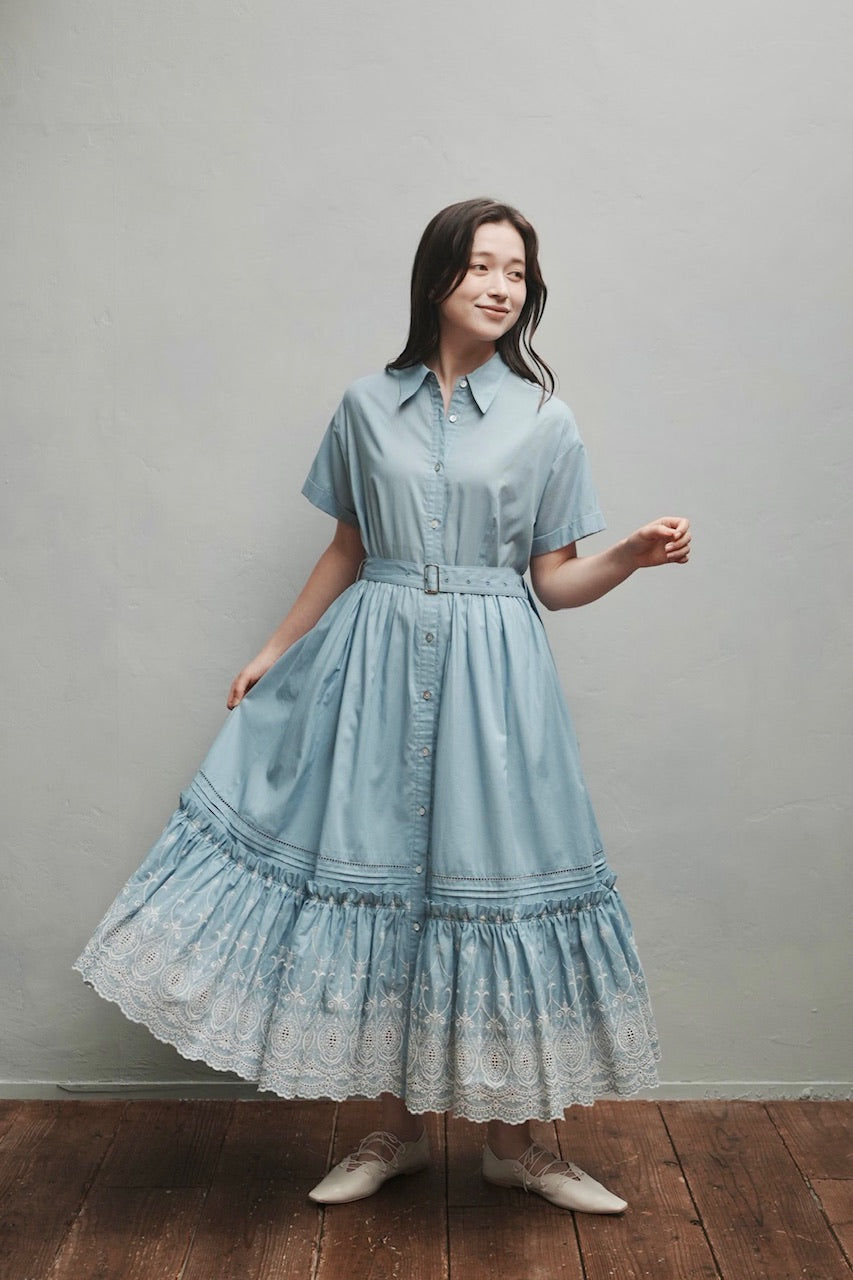 Giselle embroidery dress / skyblue
