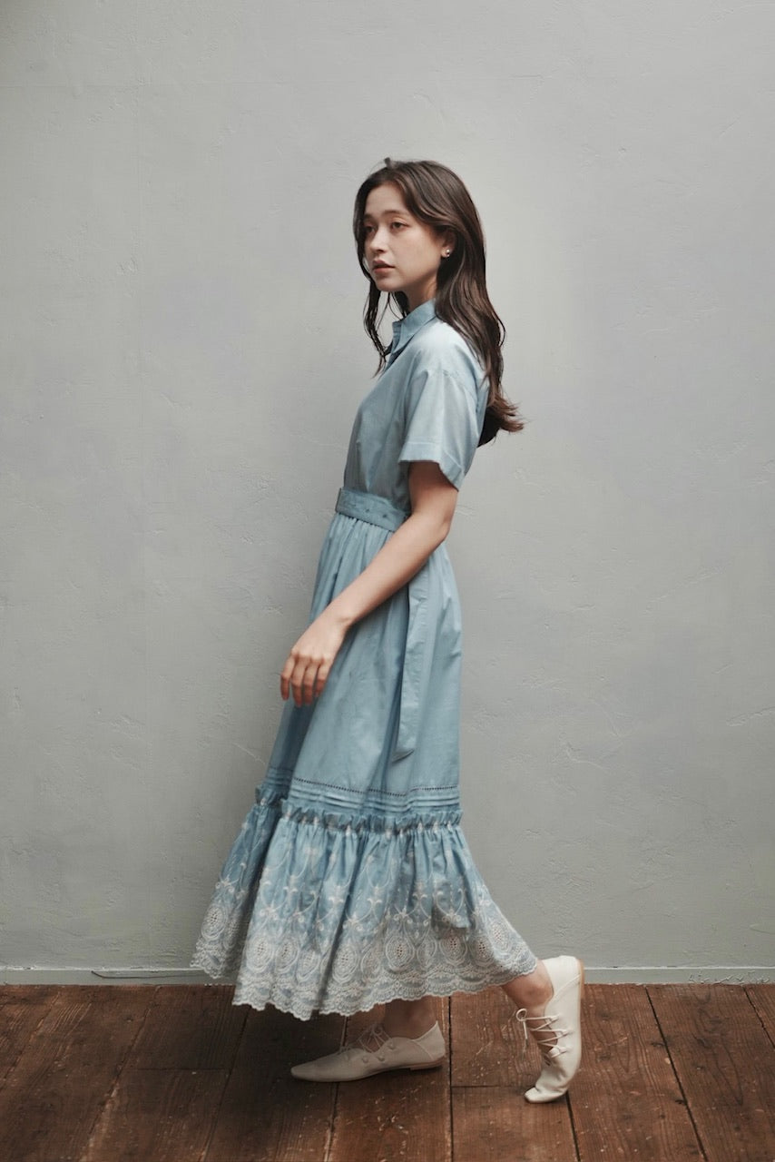 Giselle embroidery dress / skyblue