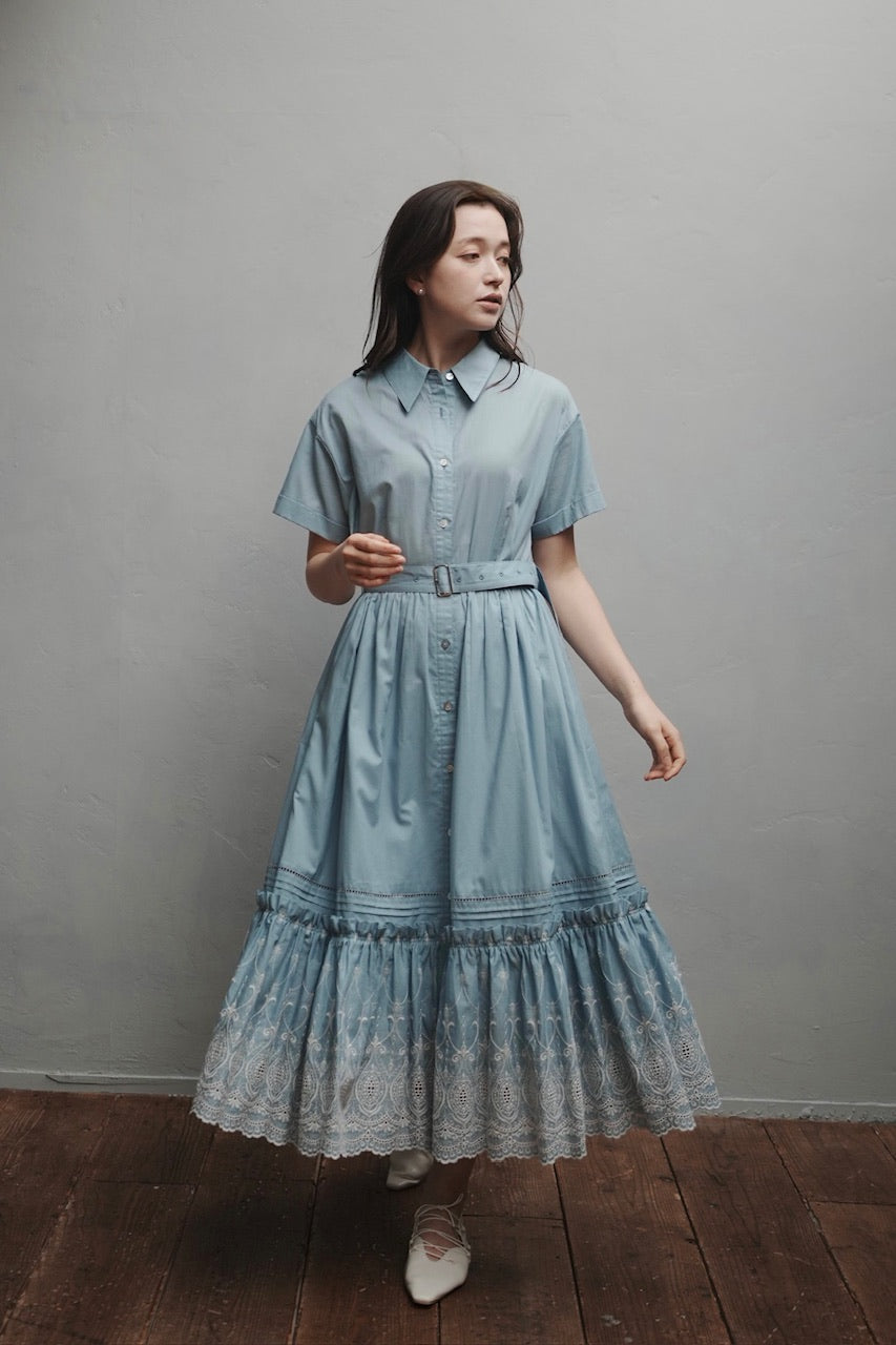 Giselle embroidery dress / skyblue