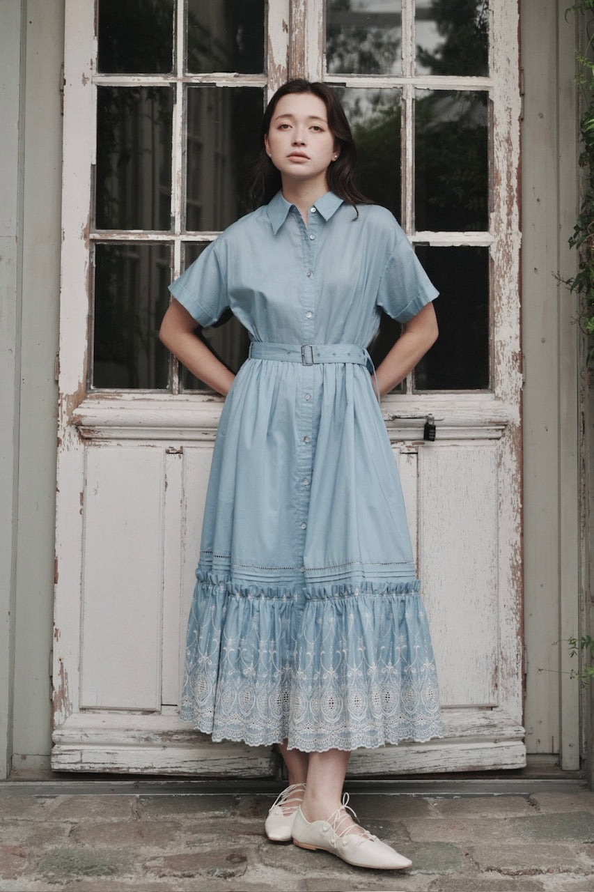 Giselle embroidery dress / skyblue