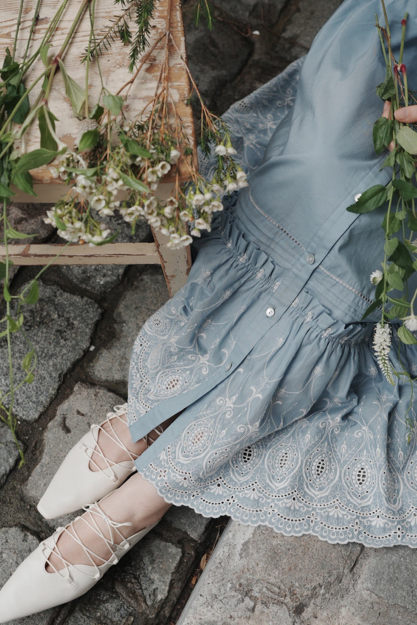 Giselle embroidery dress / skyblue