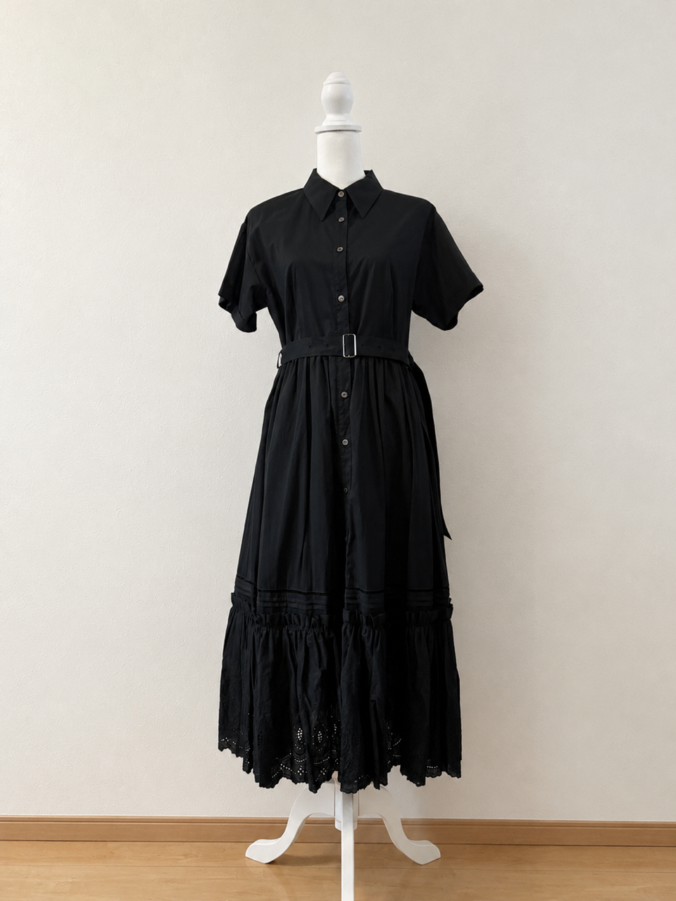 【B品】Giselle embroidery dress / black