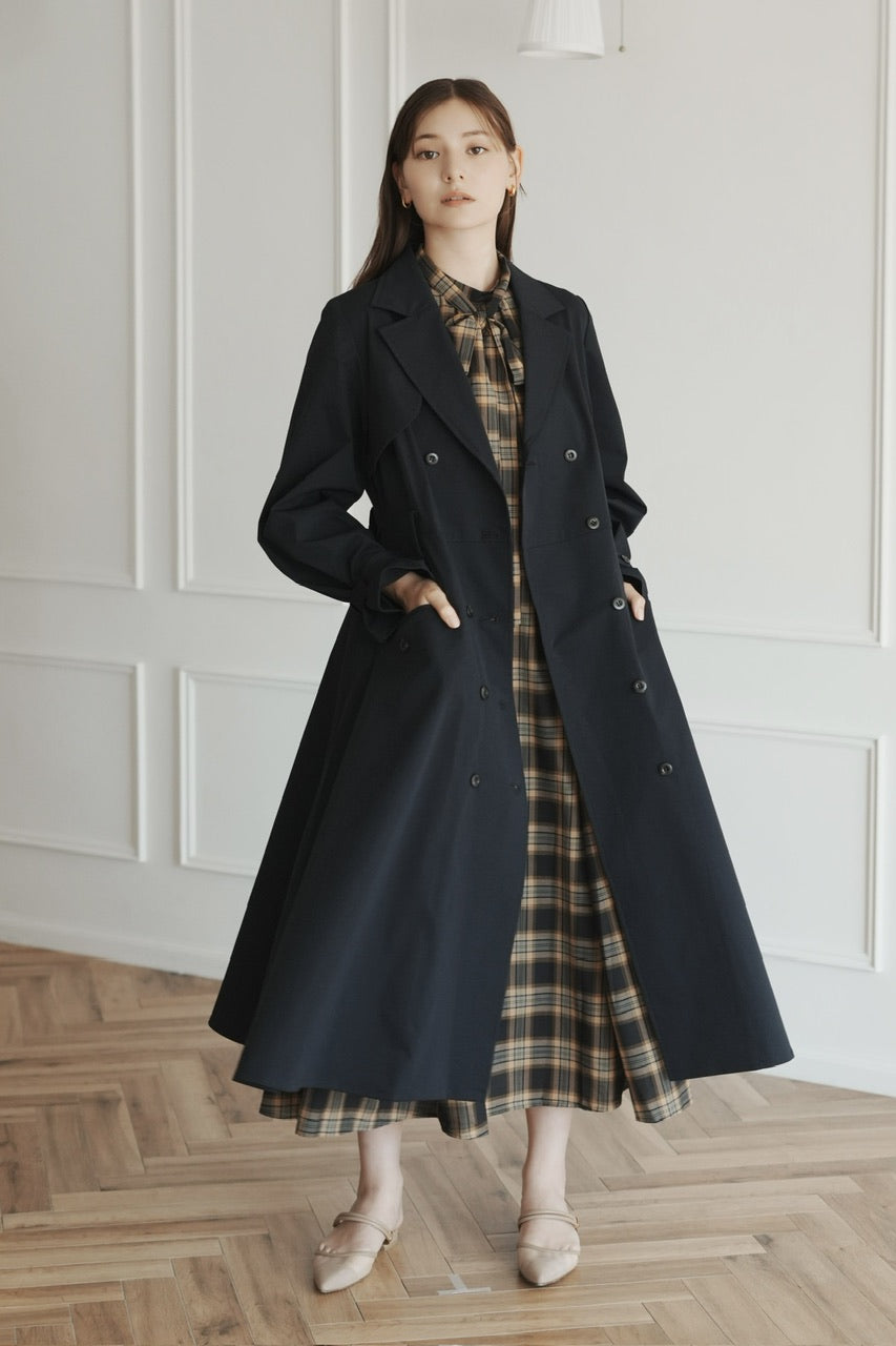 dress trench coat / navy