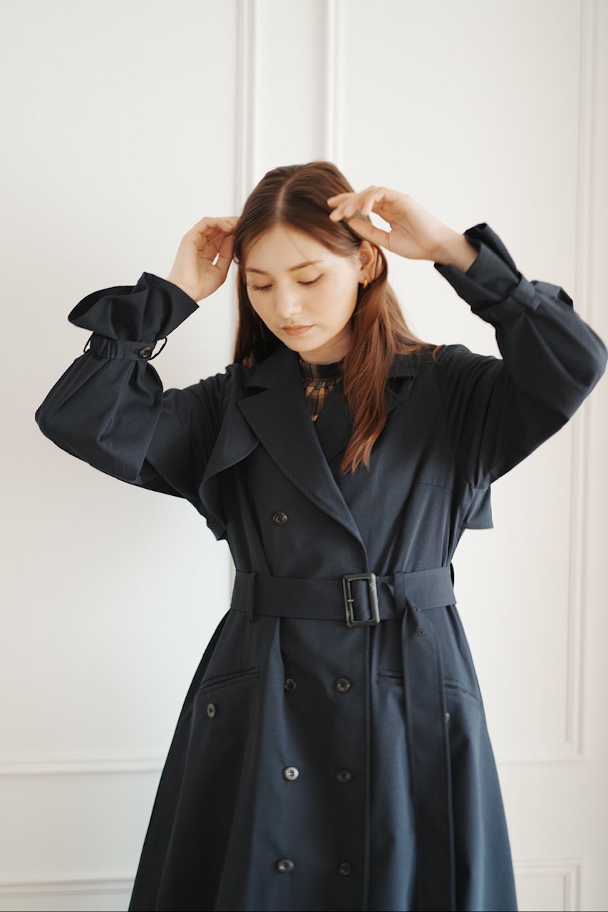 dress trench coat / navy