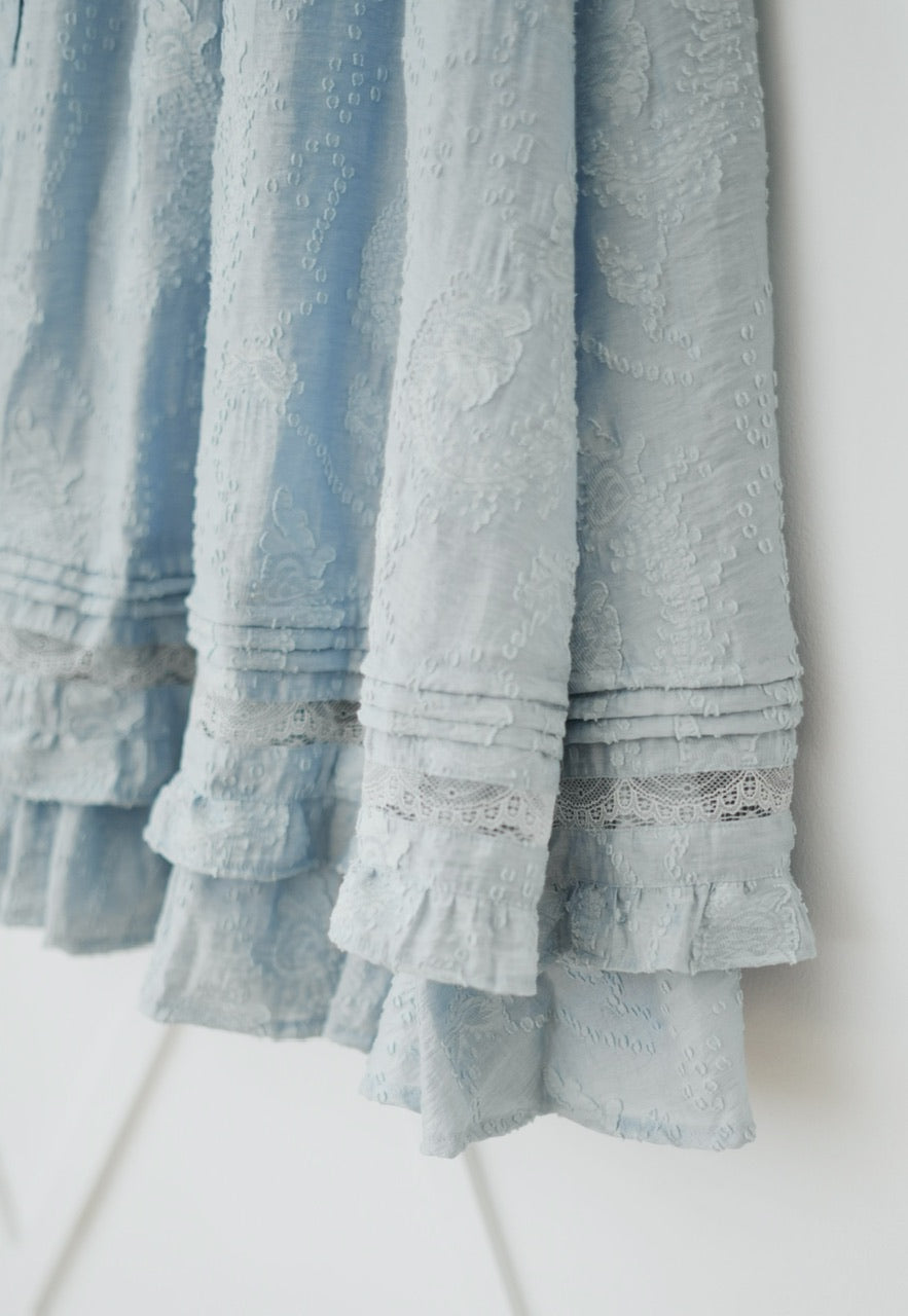 frill tiered skirt / powder blue