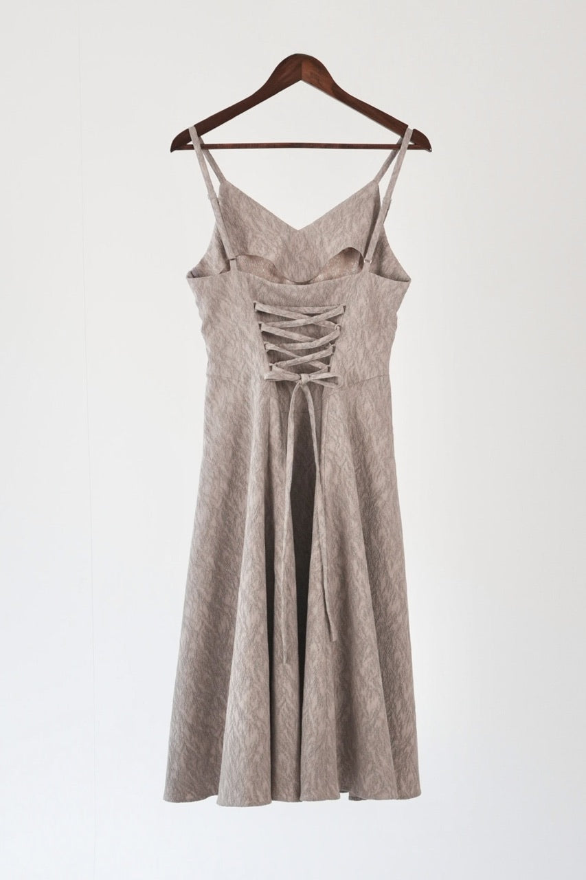 basque waist jacquard camisole dress【予約商品】