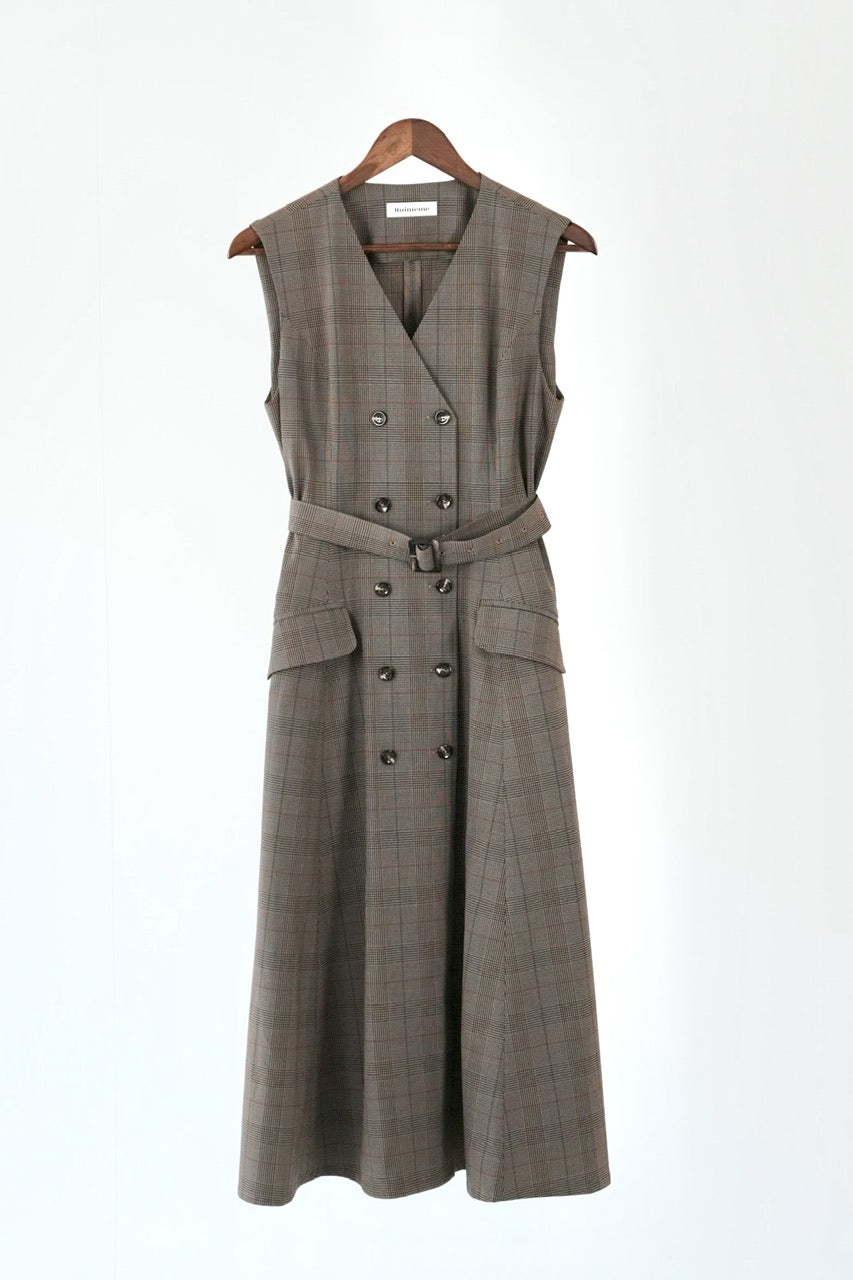 double breasted gilet dress【予約商品】