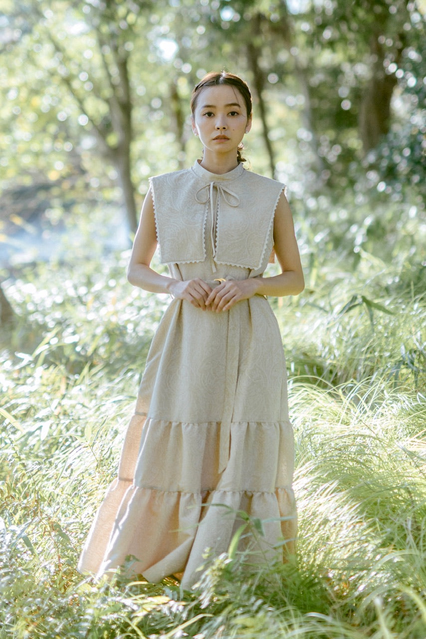 【B品】〈Laurence〉attached collar long dress