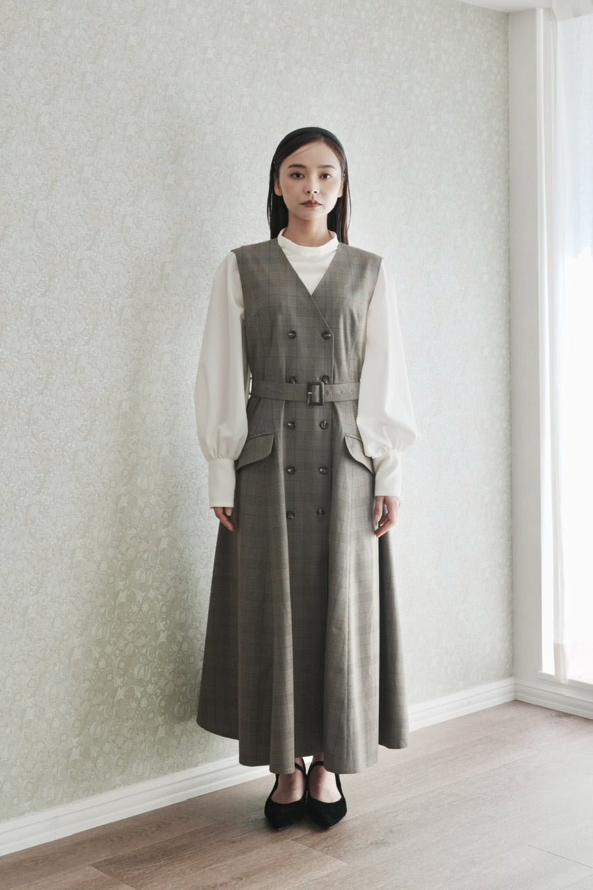 double breasted gilet dress【予約商品】