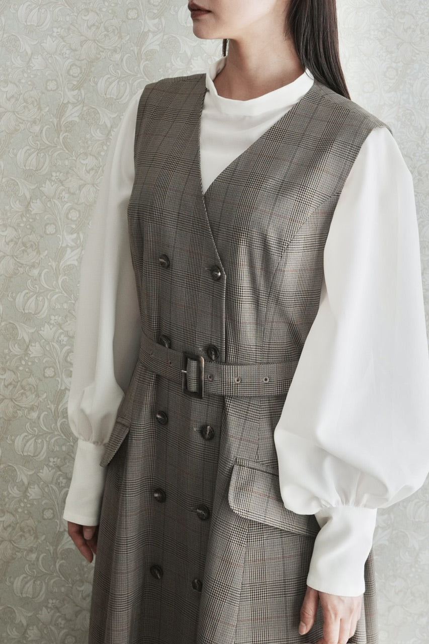 double breasted gilet dress【予約商品】