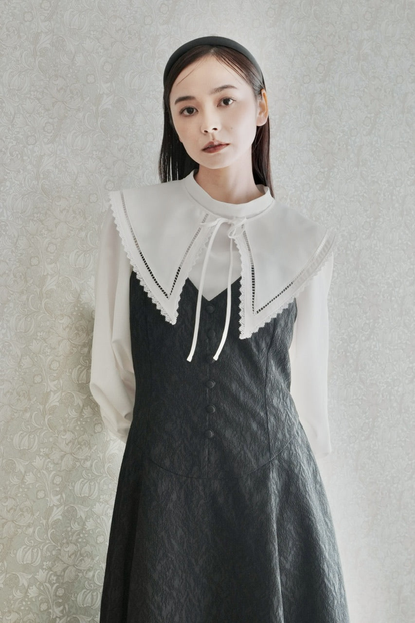 basque waist jacquard camisole dress【予約商品】