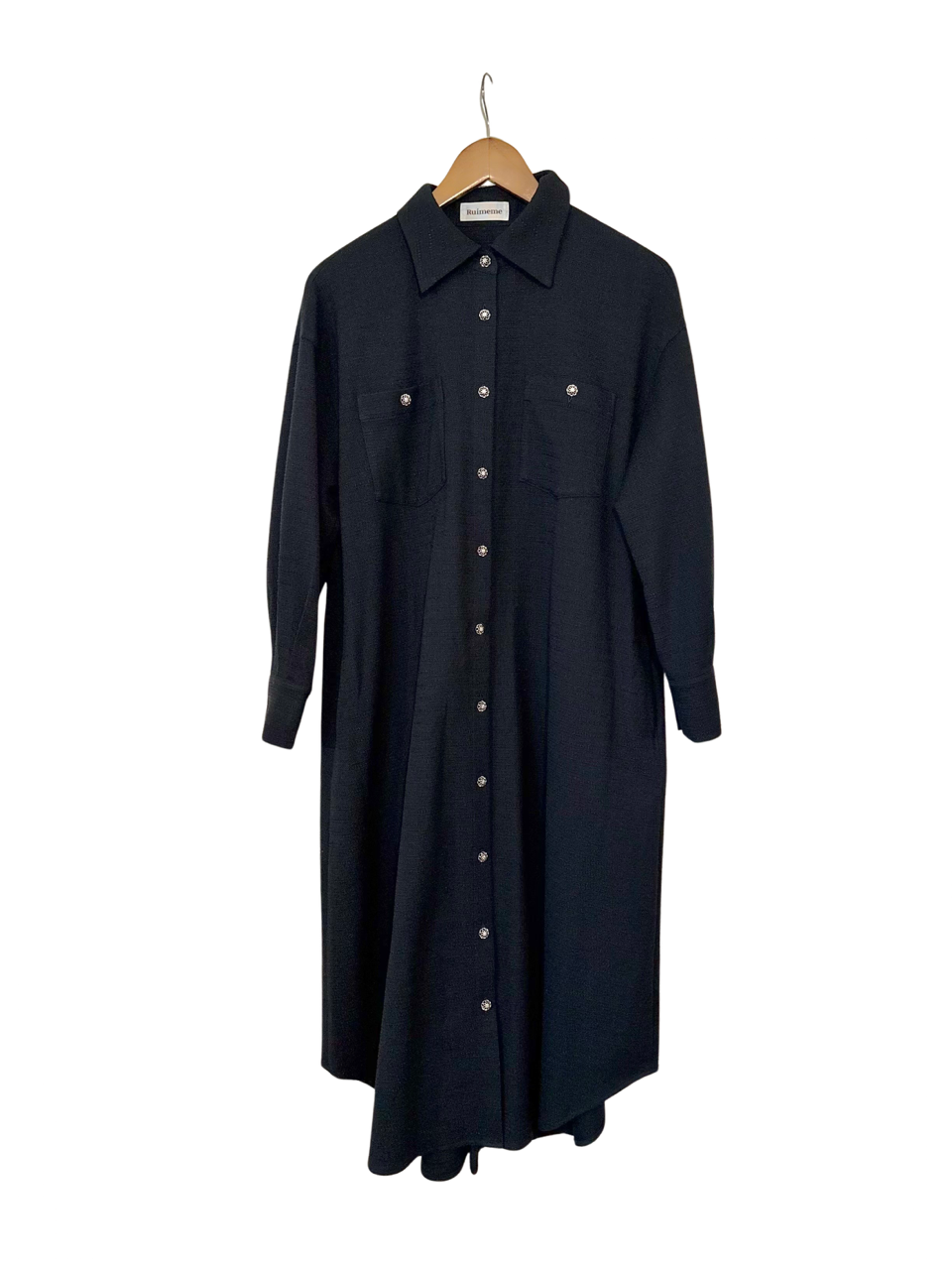 【予約商品】tweed shirt dress / navy