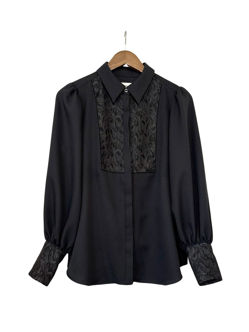 【予約商品】botanical jacquard blouse /  black