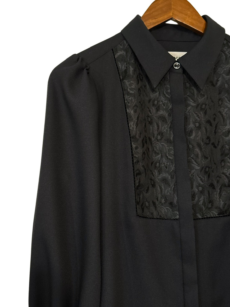 【予約商品】botanical jacquard blouse /  black