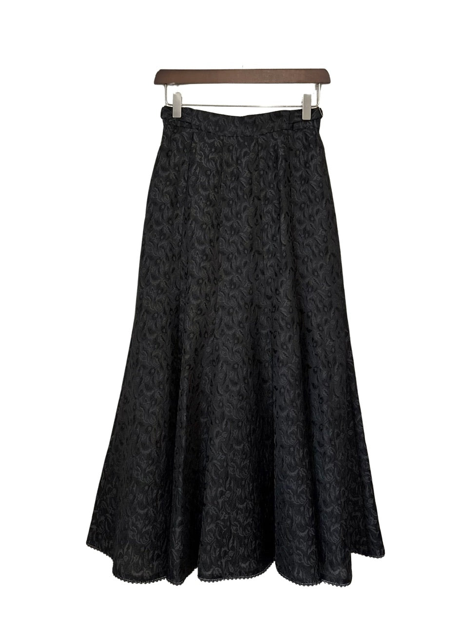【予約商品】botanical jacquard semi-mermaid skirt / black