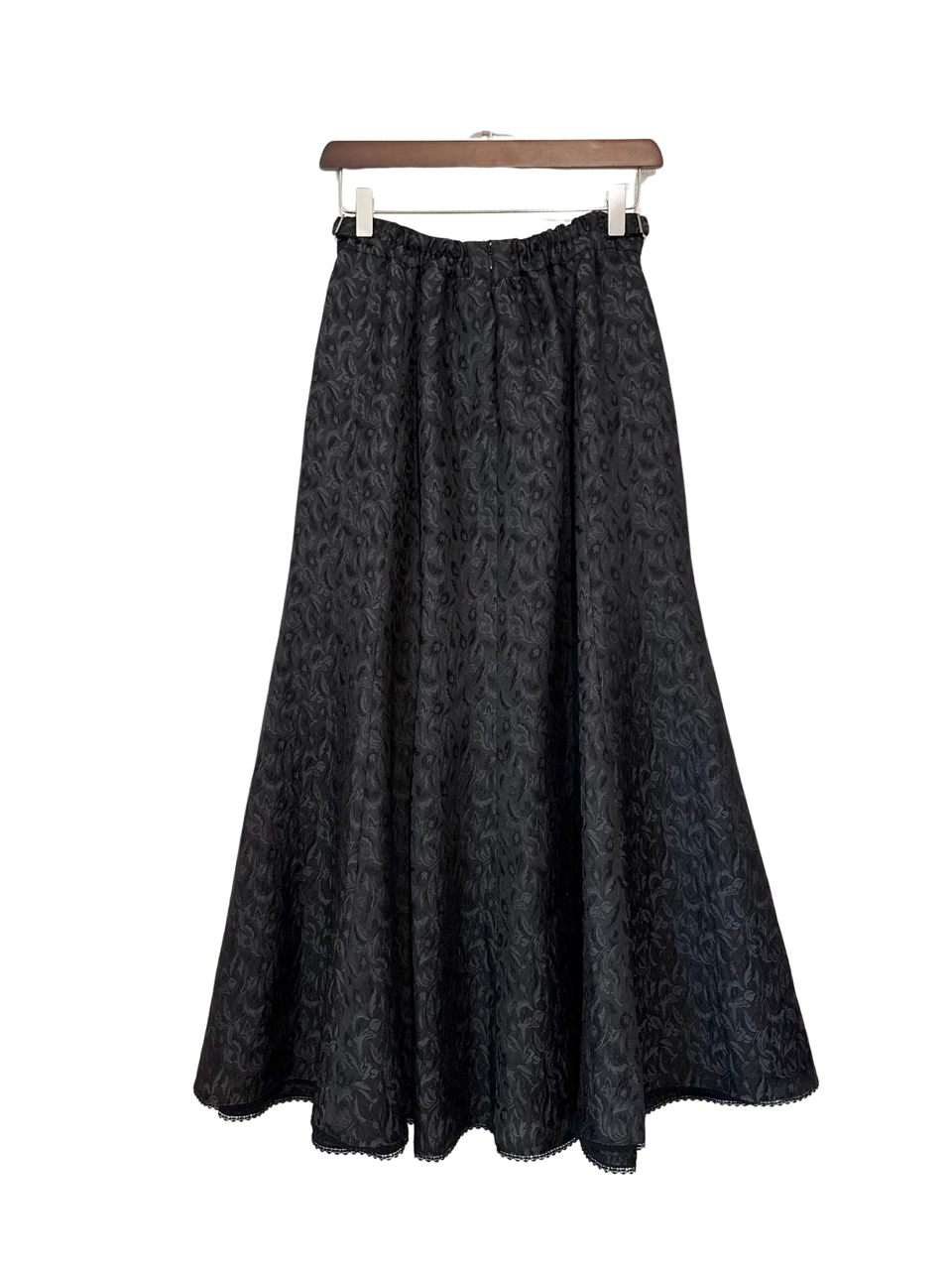 【予約商品】botanical jacquard semi-mermaid skirt / black