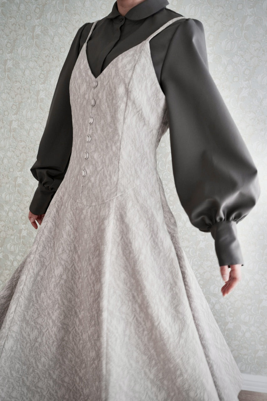 basque waist jacquard camisole dress【予約商品】