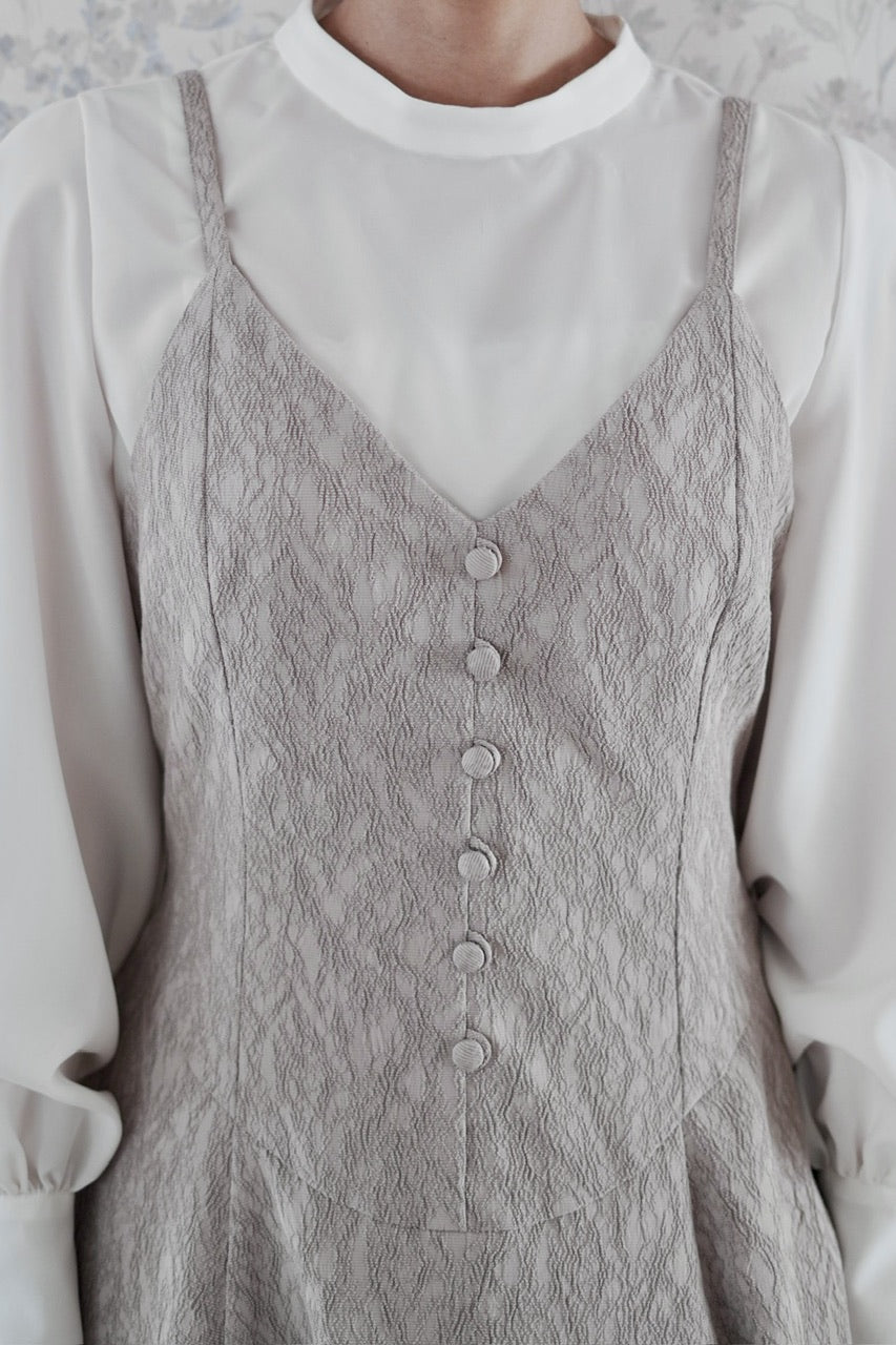 basque waist jacquard camisole dress【予約商品】