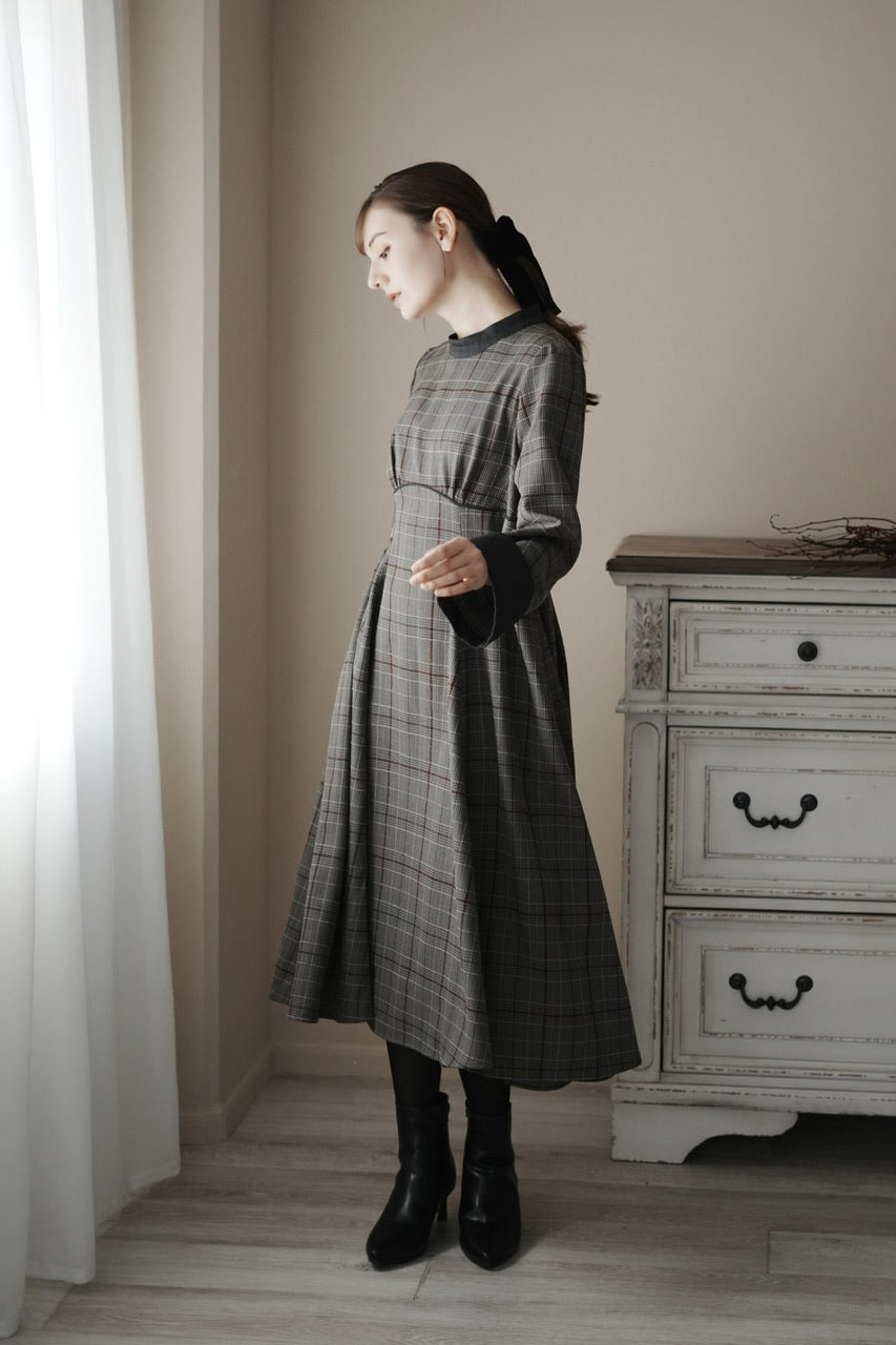 waist belt check dress