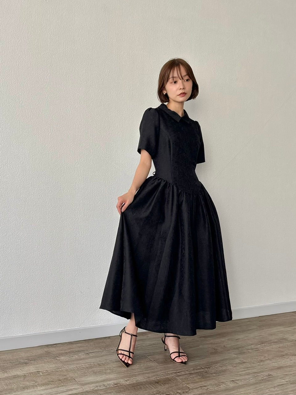 Annabelle dress〈flower〉 / black