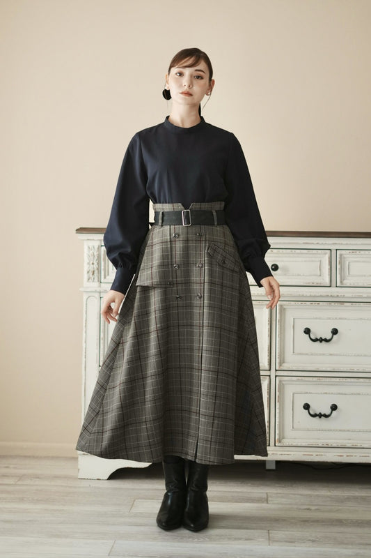 trench flare skirt