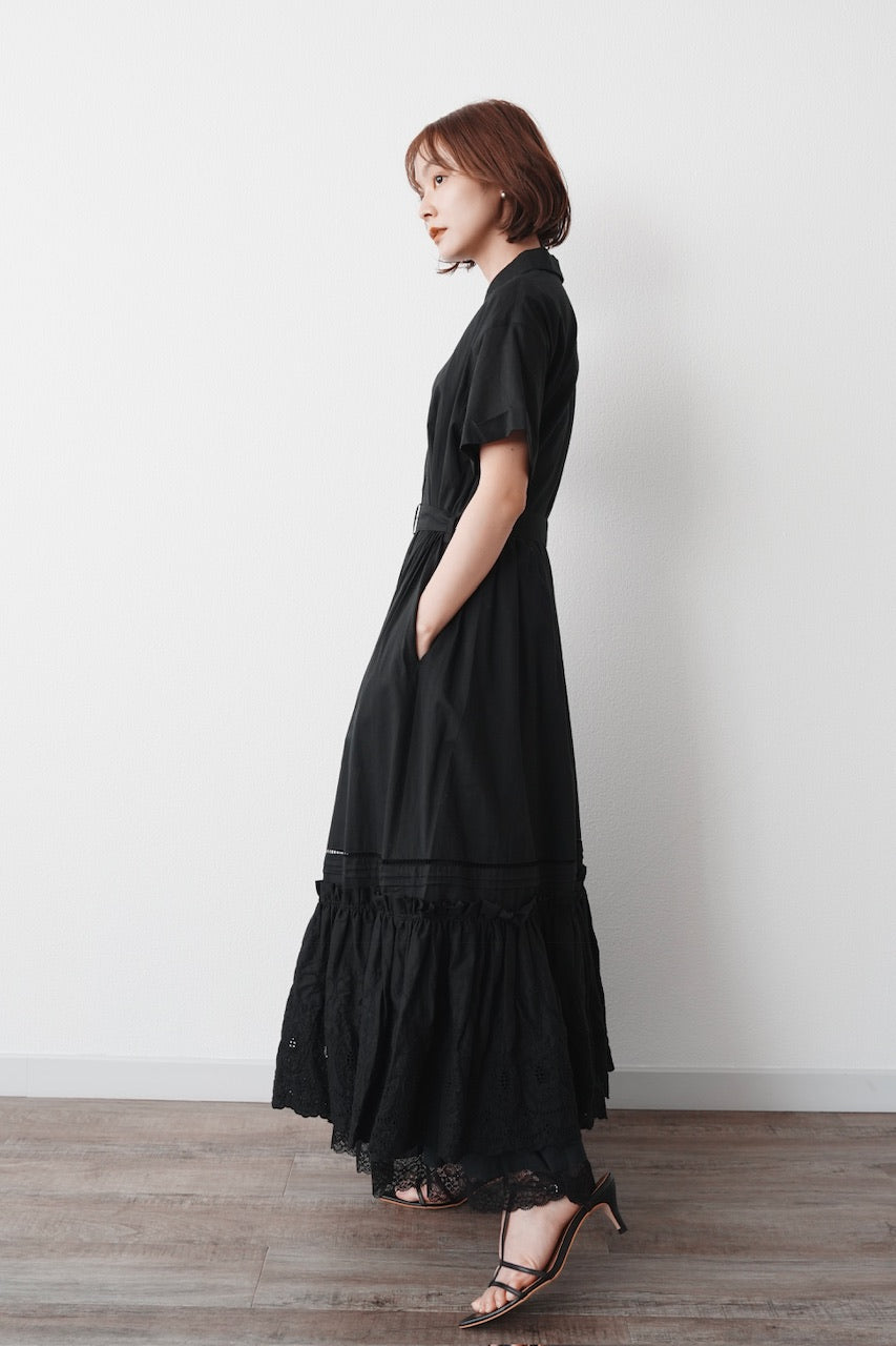 Giselle embroidery dress / black