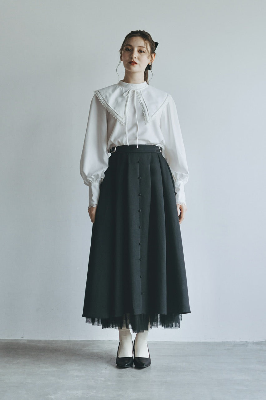 front button tuck skirt