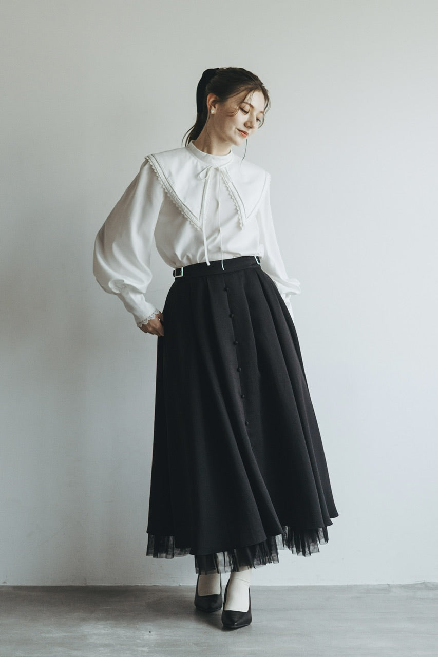 front button tuck skirt