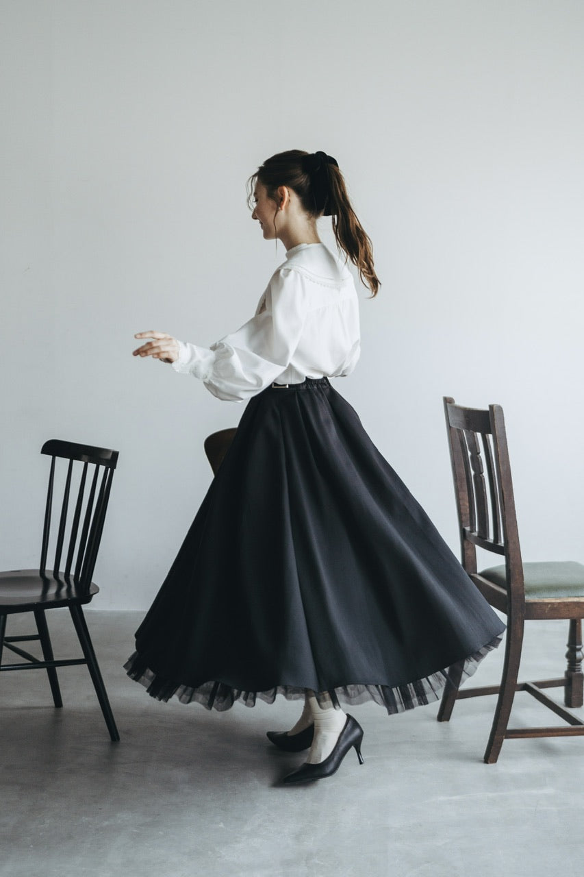 front button tuck skirt